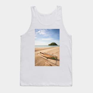 Small fishing boat at beach Tank Top